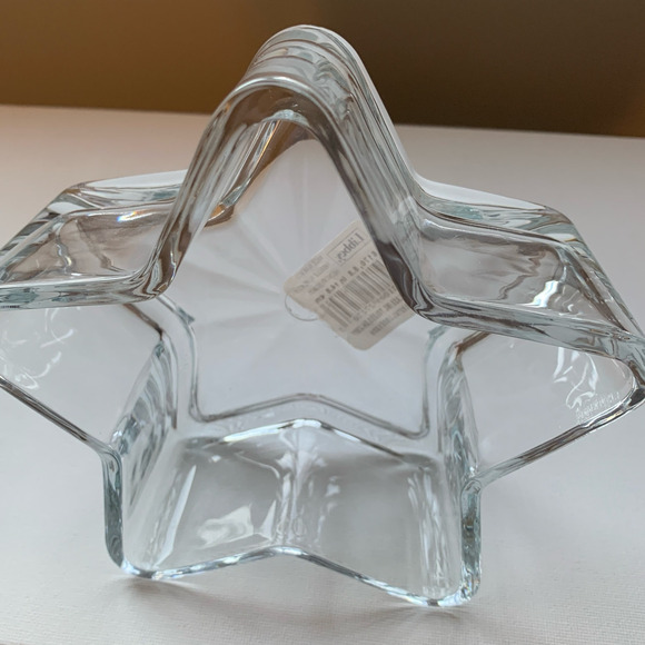 Libbey 6" Star-Shaped Clear Heavy Glass Dish Snack Trinket Bowl Decor NEW - Picture 8 of 8
